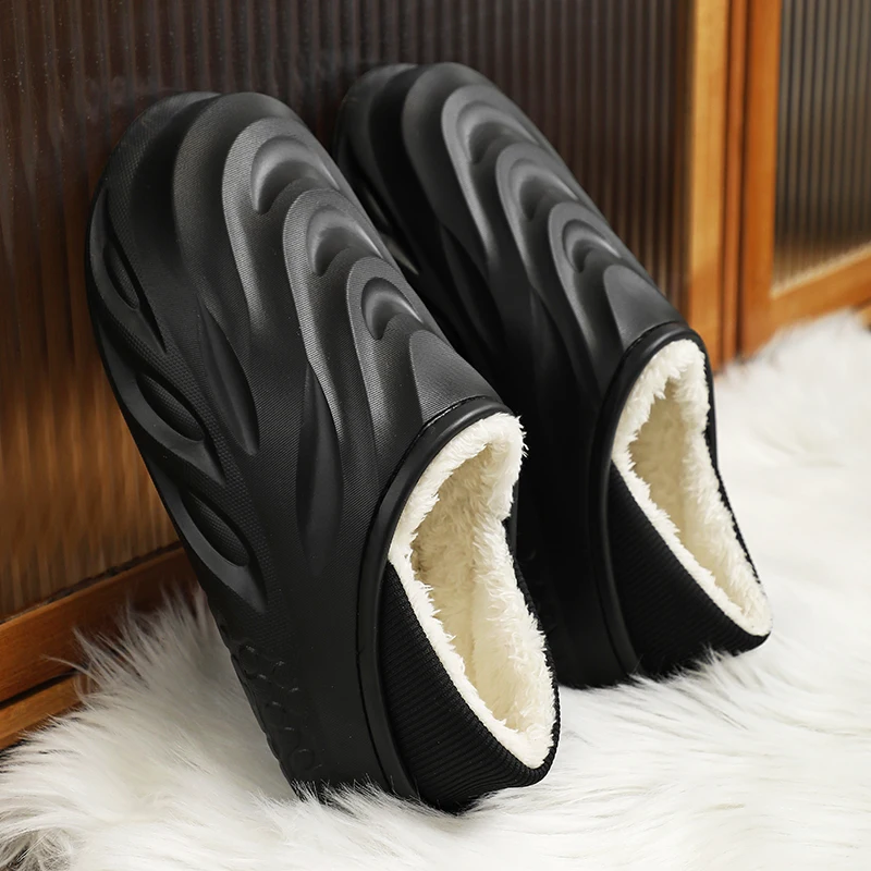 2024 New Plush Warm Home EVA Slippers Lightweight, Soft and Comfortable Winter Slippers Men's Women's Cotton Shoes Plush Slipper