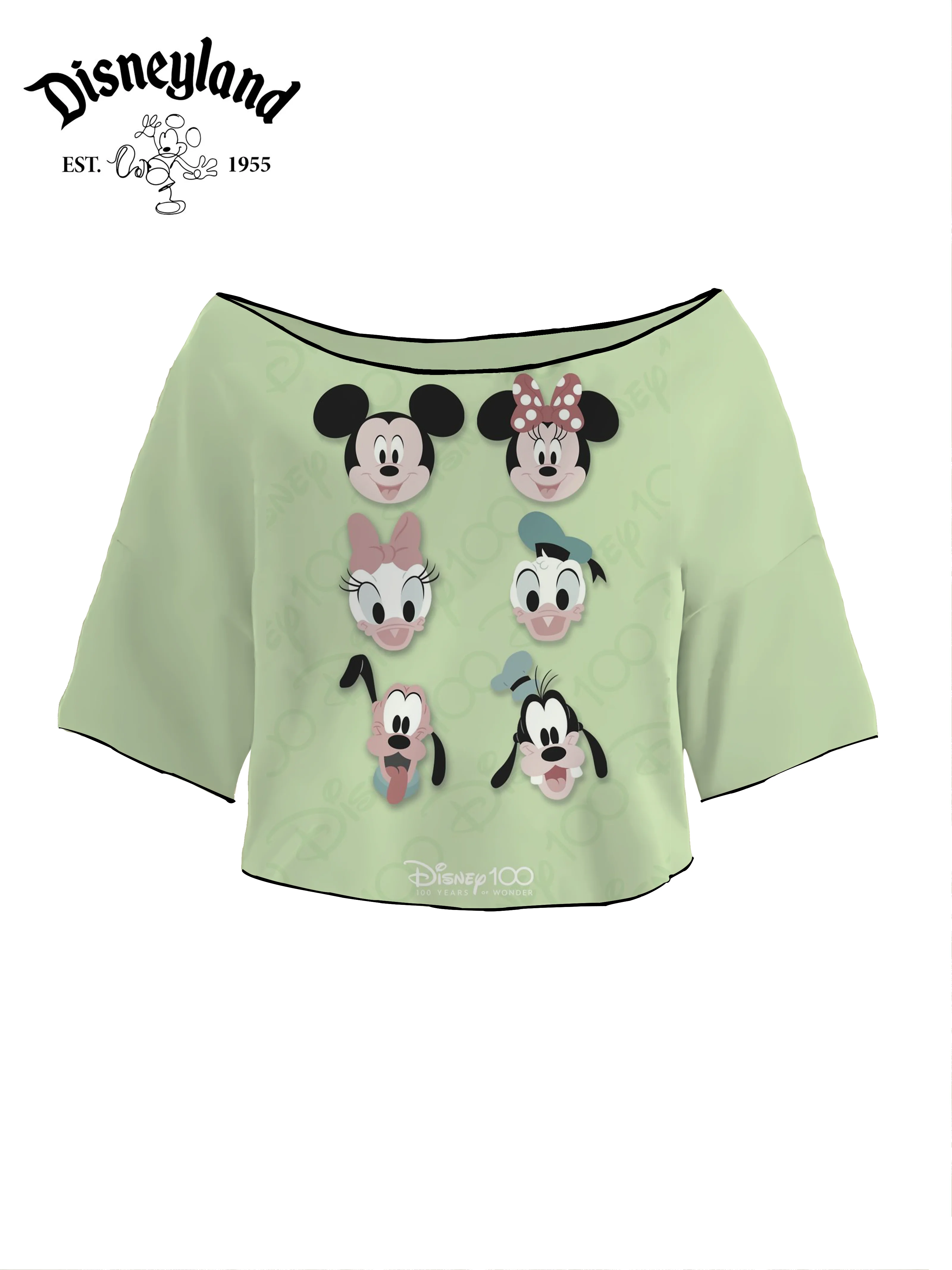 Crop Top T-shirt Mickey Tops Sexys Minnie Mouse Y2k Disney T-shirts Lettuce Trim Kpop Woman Clothing Short Sleeve Summer Clothes