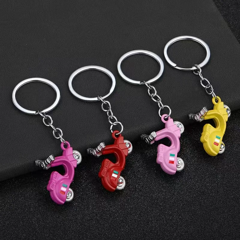Niedlicher 3D-Mini-Motorrad-Anhänger, Schlüsselanhänger, Unisex, Metallschnalle, Schultasche, Autoschlüssel, zum Aufhängen, Ornamente, Radfahren, Paar, Geschenk, Schlüsselanhänger