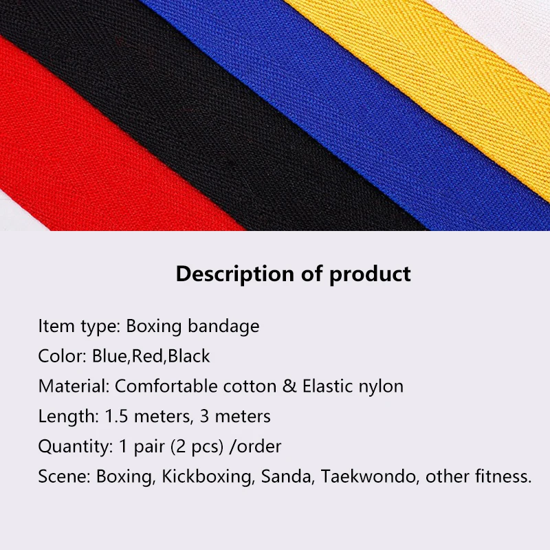 Boxing Bandage Sports Sanda Bandage Stretchy Muay Thai Bandage Bandage for Men\'s and Women\'s Combat Training