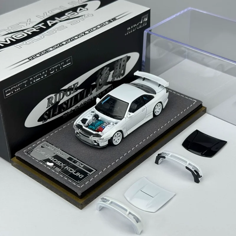 MORTAL 1/64 Scale S14 Silvia 240SX KOUKI Alloy Car Model Desktop Decoration Scene Simulation Adult Gift Hobby & Toys