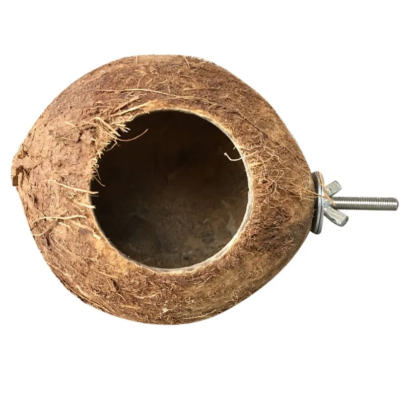 Coconut Bird Nest,Natural Coconut Shell Bird Nest House Hut Cage for Pet Parrot Parakeet