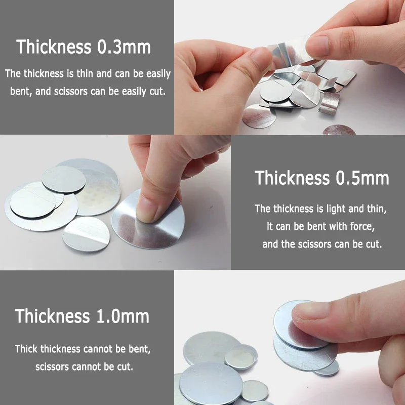 100PCS Ultra-thin Round Iron Sheet Mobile Phone Iron Sheet Paste Rectangular Small Suction Iron Sheet Handmade Eye Shadow Buckle