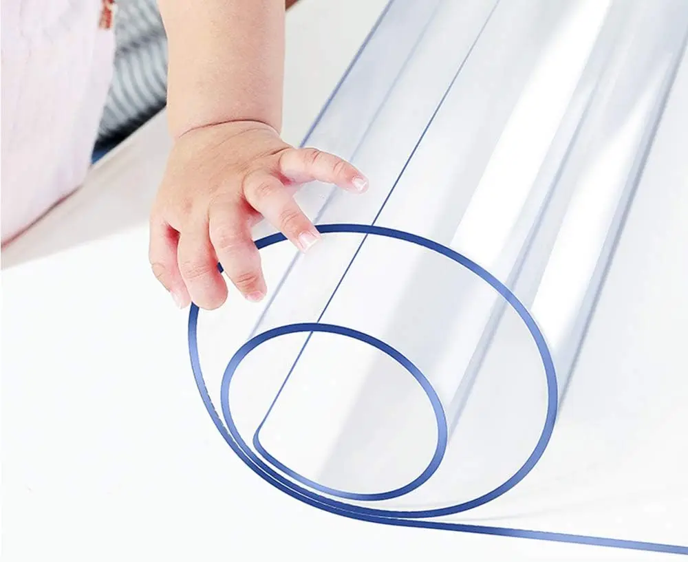 

Clear PVC Desk Pad Protector 42x88 in Waterproof Table Cover for Home Office