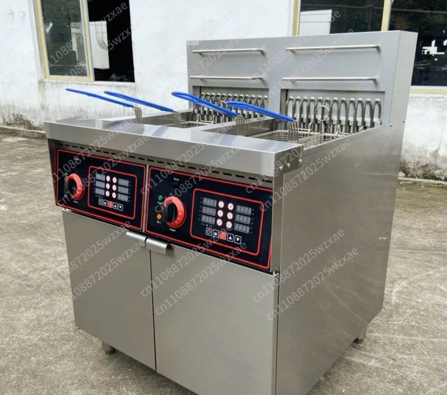Double cylinder four-screen computer version six-channel timer fryer single cylinder double-screen fried chicken stove