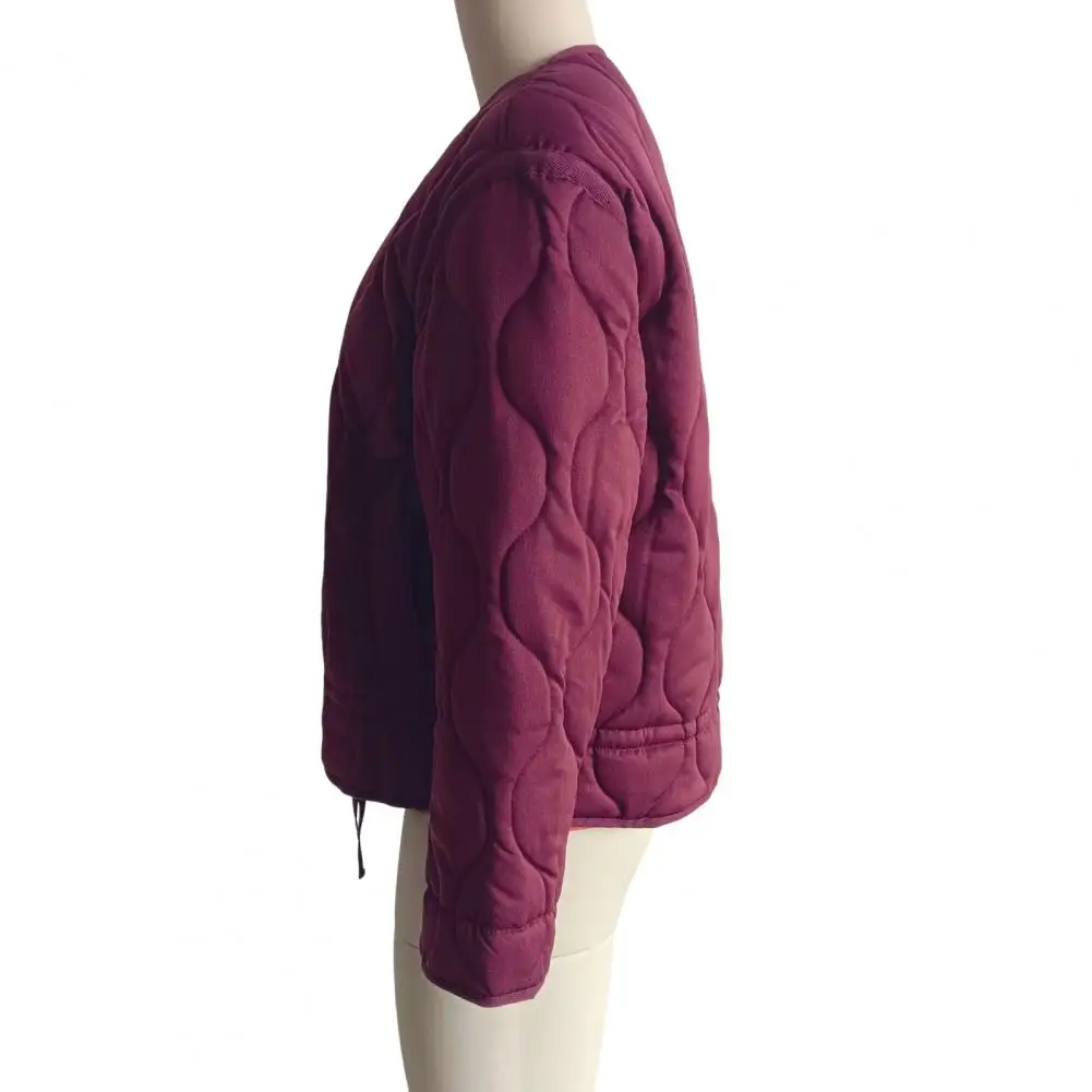 

Women Quilted Jackets 2025 New Autumn Winter Long Sleeve Zipper Button Warm Coat Female Outerwear Chic Padded Parkas Tops