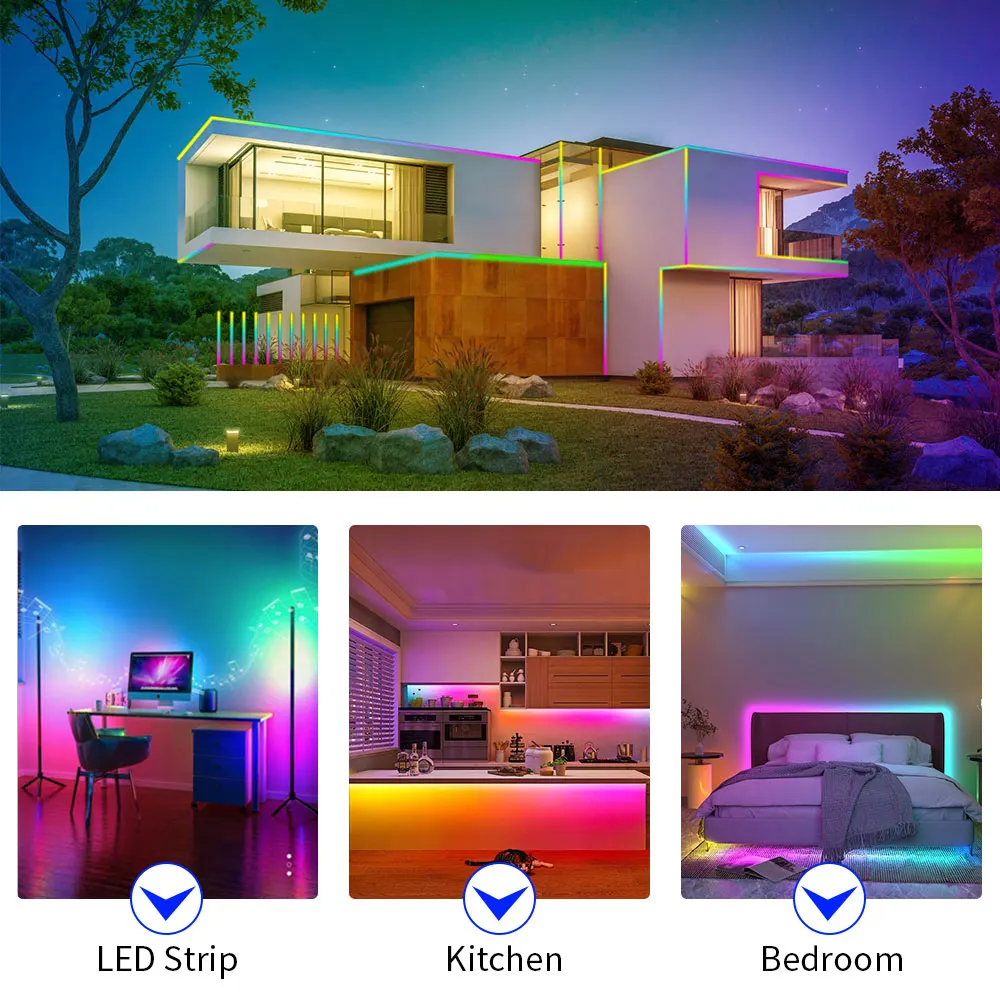 Imagem -06 - Endereçável Dream Color Fita Led Strip Light Alta Densidade Fita de Luz Cob Flexível Ws2811 Fob 720 576 360 Leds por m 10 mm 12 mm 12 mm 24v