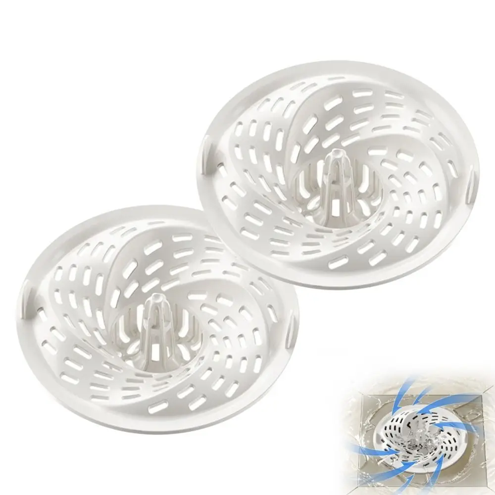 10Pcs New Vortex Floor Drain Strainer Anti-Clogging Bug Proof Drain Cover Mesh Design Rotating Hair Collector Sewer Openings