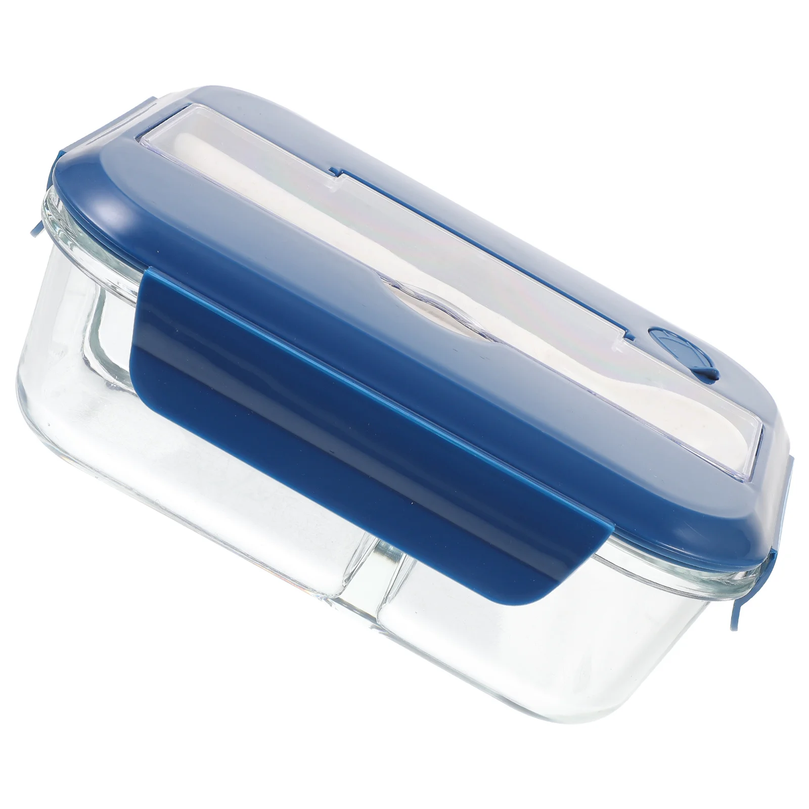 

Microwavable Glass Lunch Box Lightweight Portable Bento Box Divided Food Container with Lid for Office School Picnic Storage