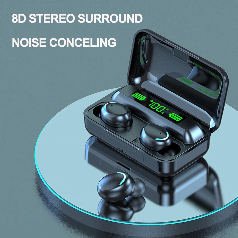 F9-5C Wireless Bluetooth Headphones Sport Earphone Headset Mini Tws 5.1 Touch Control Headset In Ear For Smart Phone