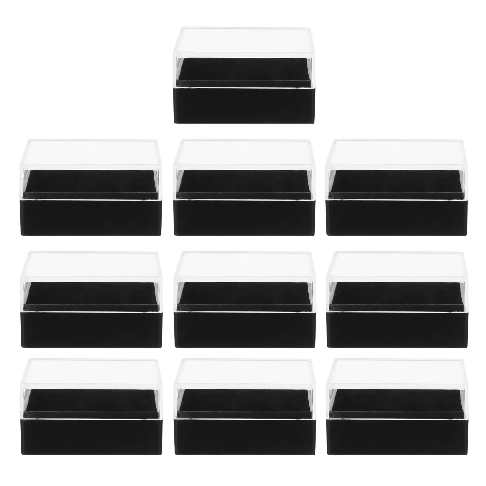 

10Pcs Transparent Pin Display Case for Jewelry Rings Brooches Earrings Charms Clear Engagement Ring Box Compact Portable Jewelry