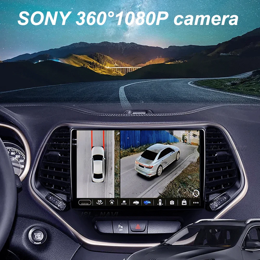 For Jeep Cherokee 5 KL 2014 - 2018 Carplay Auto 4G+WIFI GPS Car Radio Navigation Multimedia Video Player Stereo BT Android 15