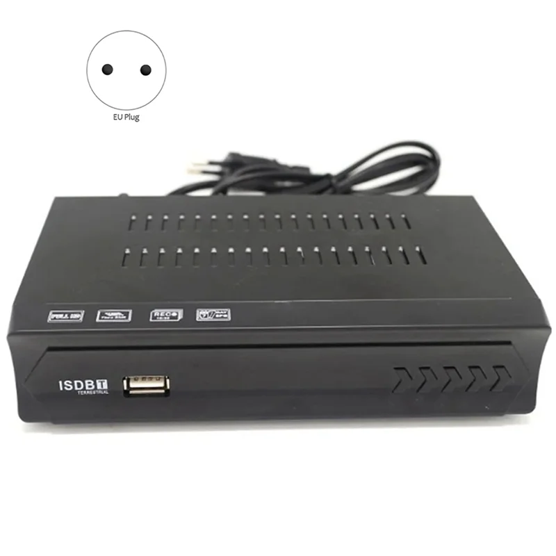 FULL-2X ISDB-T 1080P HD Set Top Box Terrestrial Digital Video Broadcasting TV Receiver With Cable For Brazil/Chile B EU Plug