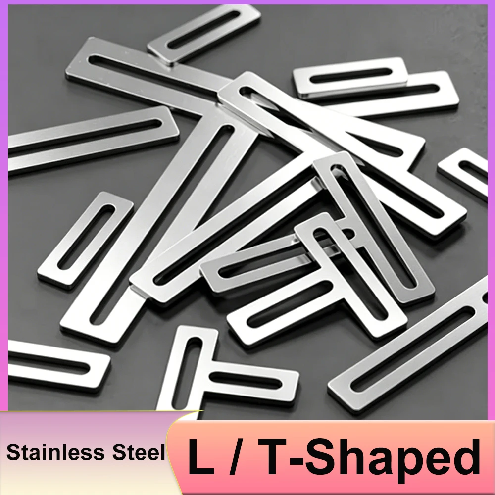1Pcs L/T-Shaped Stainless Steel Corner Code Furniture Fixator 90 Degree Bracket Furniture Bed Frame Cabinet Connector Silvery