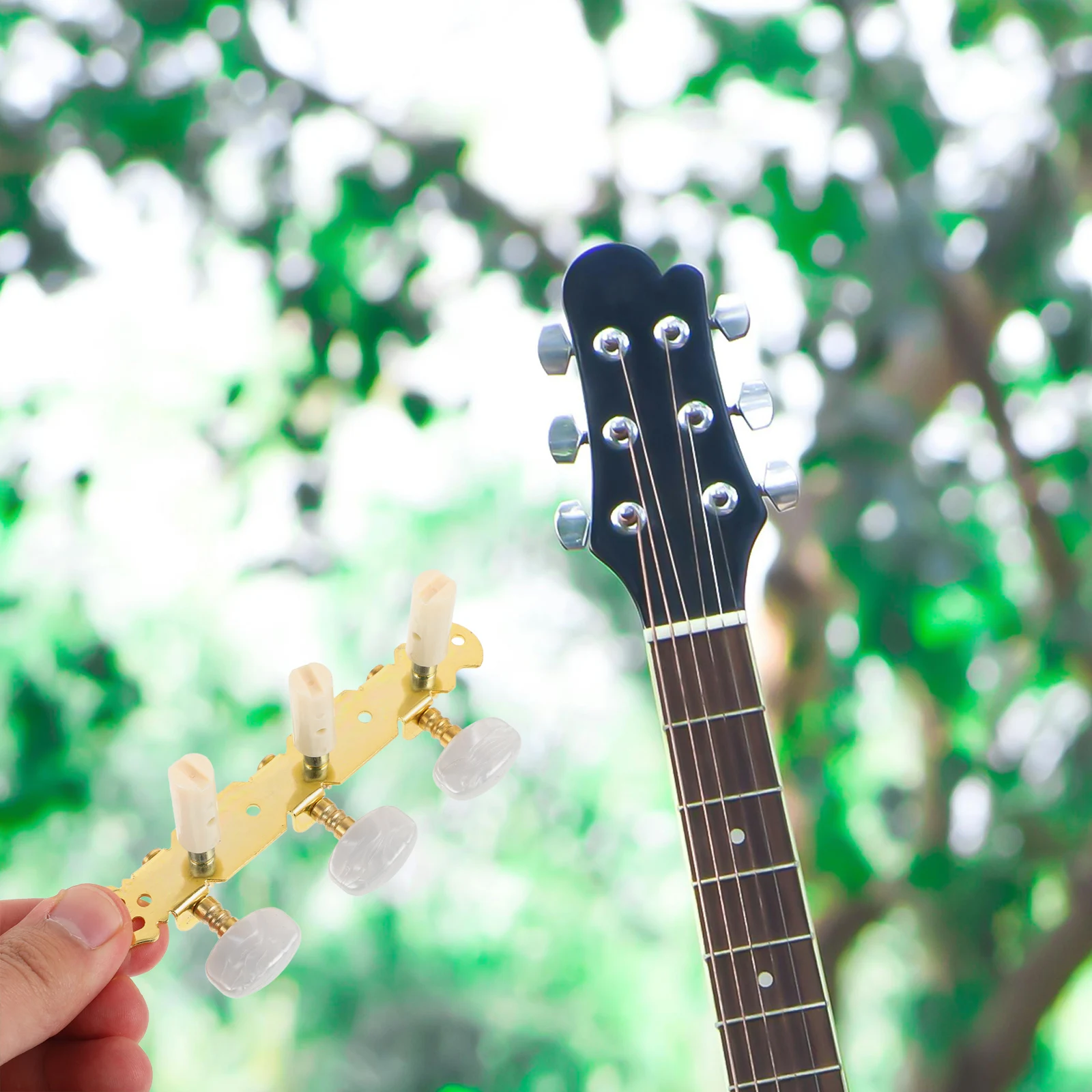

Classical Guitar Machine Heads Gold Plated Wooden Triple Tuning Pegs Acrylic Heads Electric Acoustic Guitars Replacement
