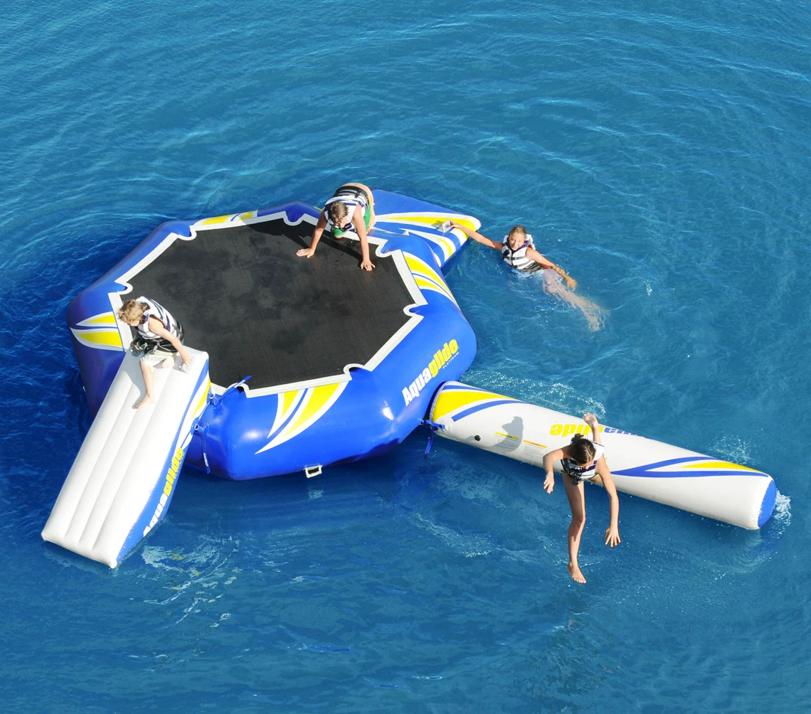 Popular Inflatable Floating Water Jumping Bed Seadoo Water Trampoline Sea Lake Floating Inflatable Water Amusement Facilities