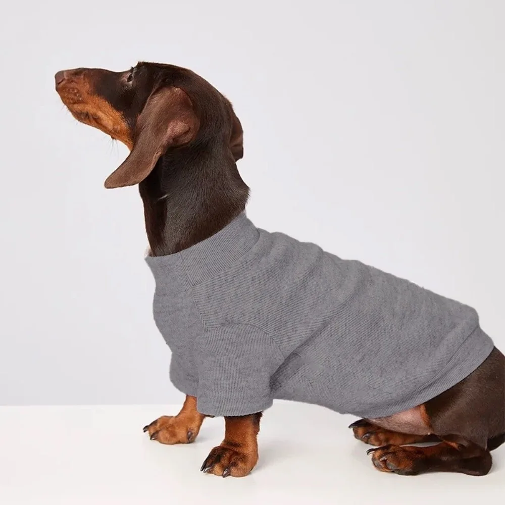 Weicher, wärmender Winter-Hundepullover in Unifarbe für Dackel und Welpen, bequeme Textur, Hunde-Unterhemd, auch für Katzen geeignet