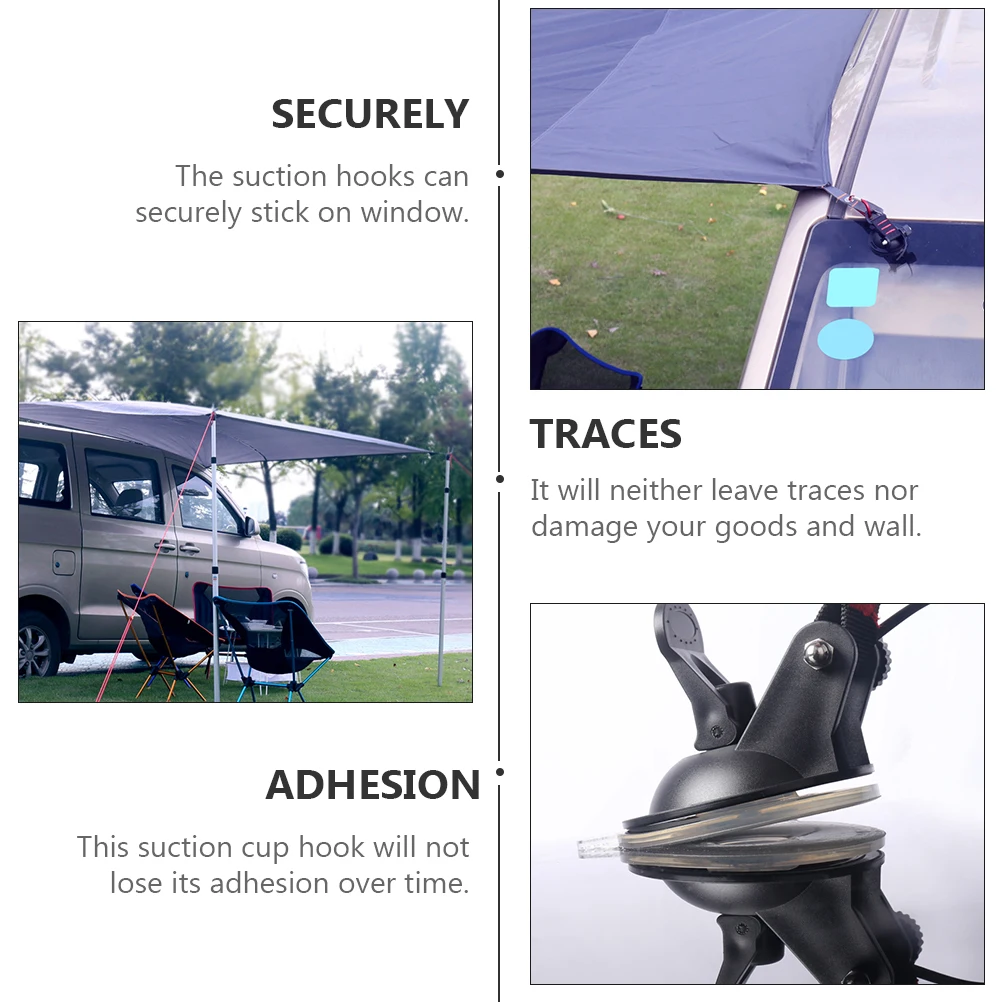 

3 Pcs Car Tent Hook Heavy Duty Hooks Outdoor Multifunctional Sucker Cloth Suction Cup