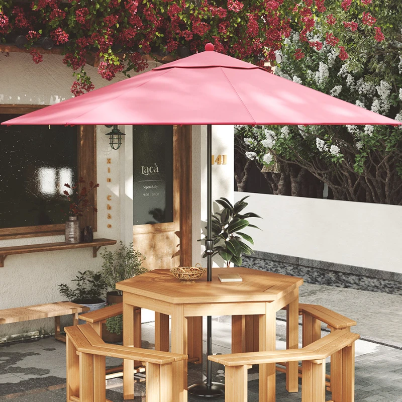 Occasional Table and Chair  Outdoor Umbrella Combination Bed & Breakfast Anti-Corrosion Solid Wood Yard Waterproof Table