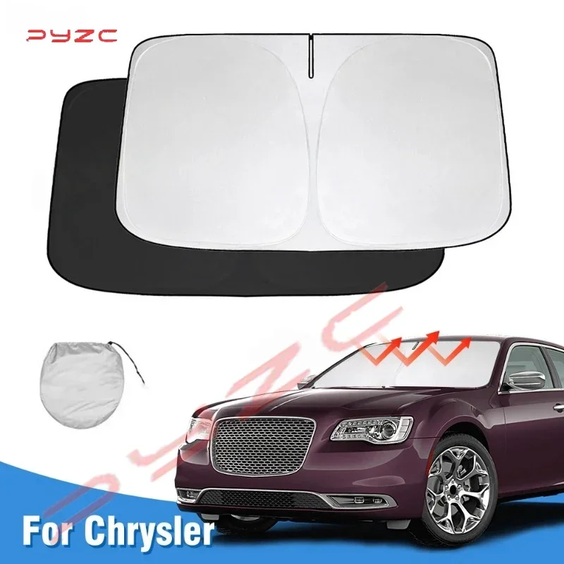 Windshield Sun Shade for 2011-2024 Dodge Charger & Chrysler 300 300C Sunshade Cover Foldable Sun Visor Protector Blocks UV Rays