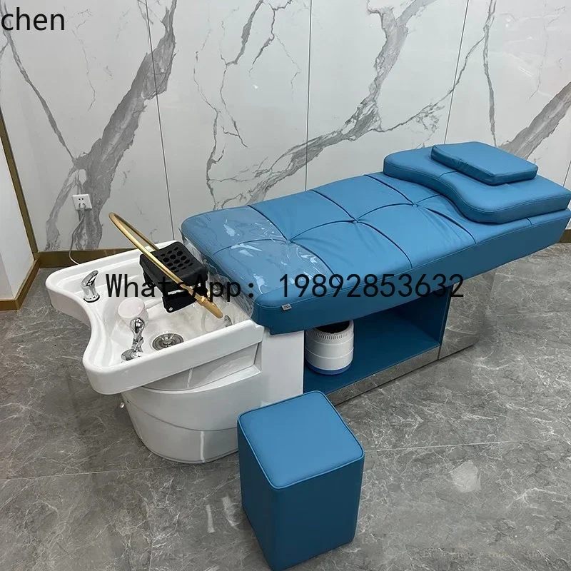 MR  hair treatment shampoo bed hair salon special bed barber shop water circulation fumigation lying flat flush bed