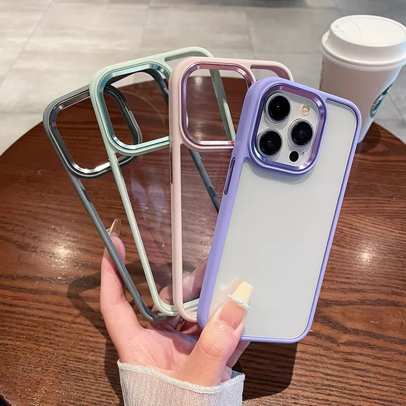 Luxury Shockproof Armor Clear Case For iPhone 15 14 Plus 13 12 Mini 11 Pro Max X XR XS 7 8 Soft Bumper Hard Acrylic Hybrid Cover