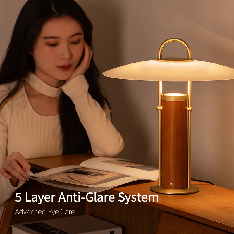 Lampe De Table  Restaurant Table Lamp Bamboo Hat Shaped  Smart Touch Dimming Table Lamp Home Decor