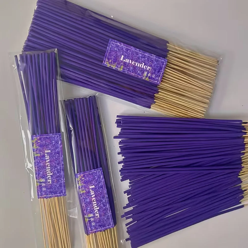 Aroma de lavanda - 14/35/90/167/222/333 varillas de incienso de madera, meditación de madera natural de 50 minutos, adecuada para la purificación del aire, la relajación de la mente y la meditación, las especias chinas