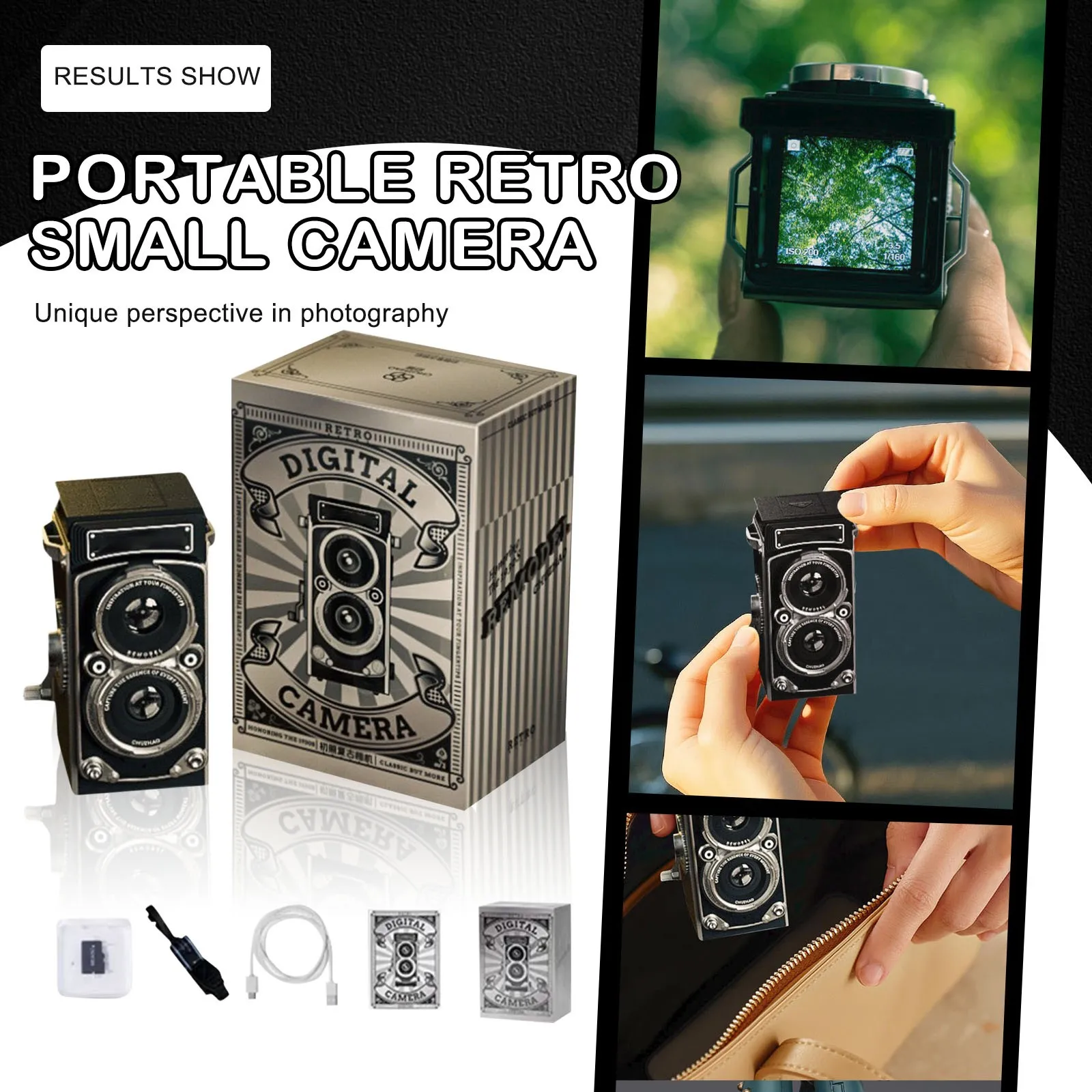 

Retro mini digital camera,1080P FHD video,12MP autofocus, point and digital camera with 16GB card,gift for photography beginners