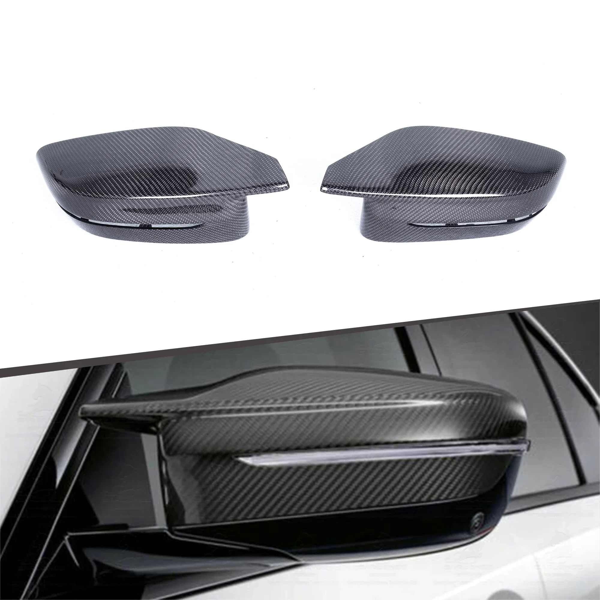 

For M3 G80 M4 G82 Carbon Fiber Auto Side Replacement Rearview Mirror Cover