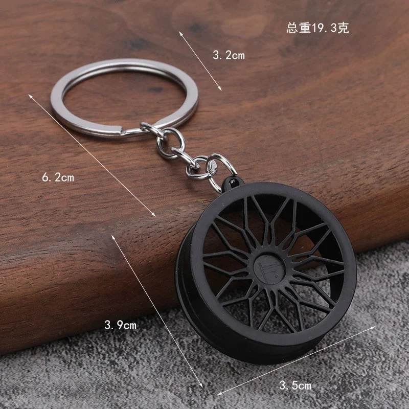Creative Gear Head Keychain Speed Gearbox Car Keyring Turbo Hub Brake Disc Pendant Shock Absorber Keys Holder Chain Ring