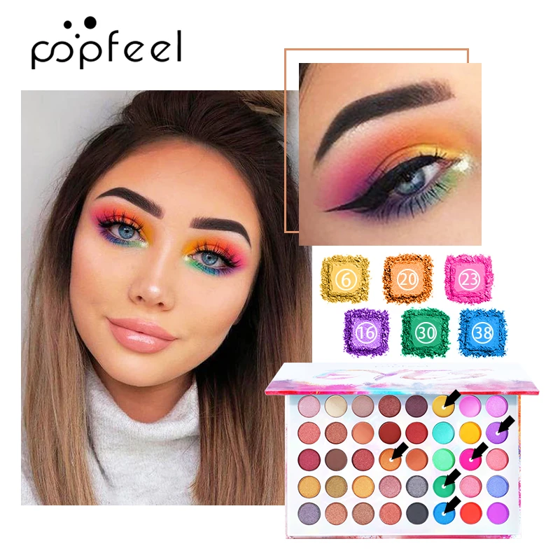 POPFEEL 40 Color Eyeshadow Palette Colorful Pearlescent Matte Multi-color Combination Makeup Eyeshadow