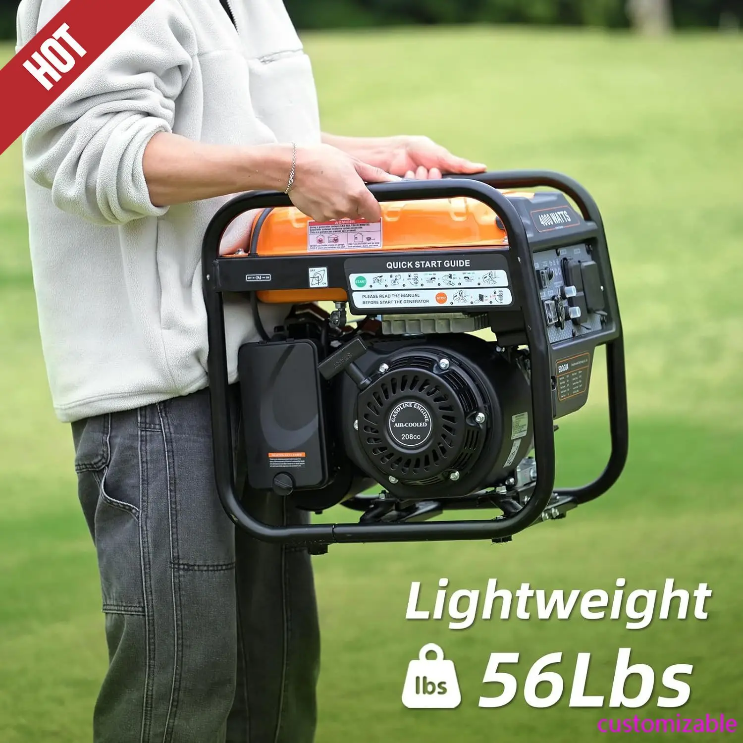 

Power Equipment4000Watts Inverter Generator Gas Powered,PortableOpen Frame Generator,Low Noise withECOMode Emergency Home Backup