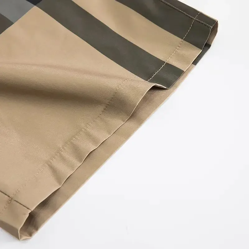 Pantaloncini da uomo a gamba larga scozzesi jolly di nuova moda estate 2024 da uomo pantaloncini da uomo elastici in vita retrò