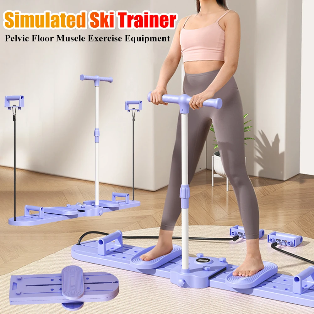 

Фитнес-лыжный тренажер, оборудование для укрепления таза и бедер, многофункциональный имитация лыжного тренажера для домашнего спортзала, тренировки всего тела
