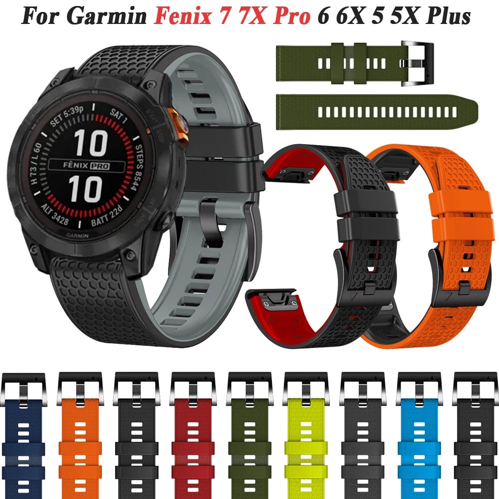 

26 22mm Quick Fit Watchband For Garmin Fenix 7X 6X Pro 5X 3 3HR Silicone Sport Easyfit for Garmin Fenix 7 Pro 6 5 Plus Wristband