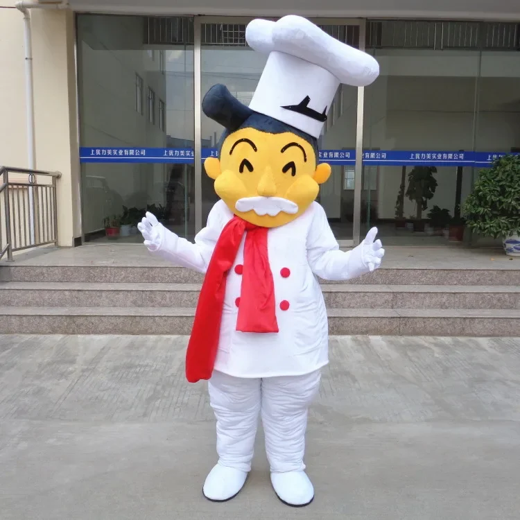 Cook Chef Baker Mascot Costume Adult Cartoon Character Outfit Suit Supermarket Ceremonial Event Can Add Logo