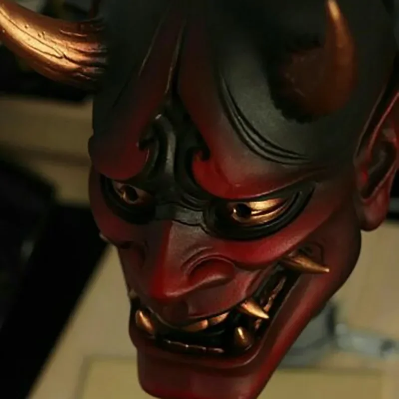 Máscara de demonio de látex Hannya, Cosplay de la leyenda del Horror de Japón, diablo aterrador, Prajna, mordedura, Samura, juego de rol, utilería para fiesta de disfraces de Halloween