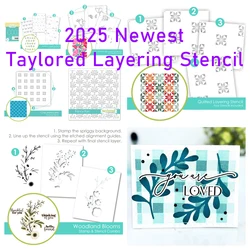 2025 New Taylored Die Stencils Fancy Fan Blooms Wallflowers Boho Botanicals Layering Stencil DIY Stamp Die Scrapbooking Template
