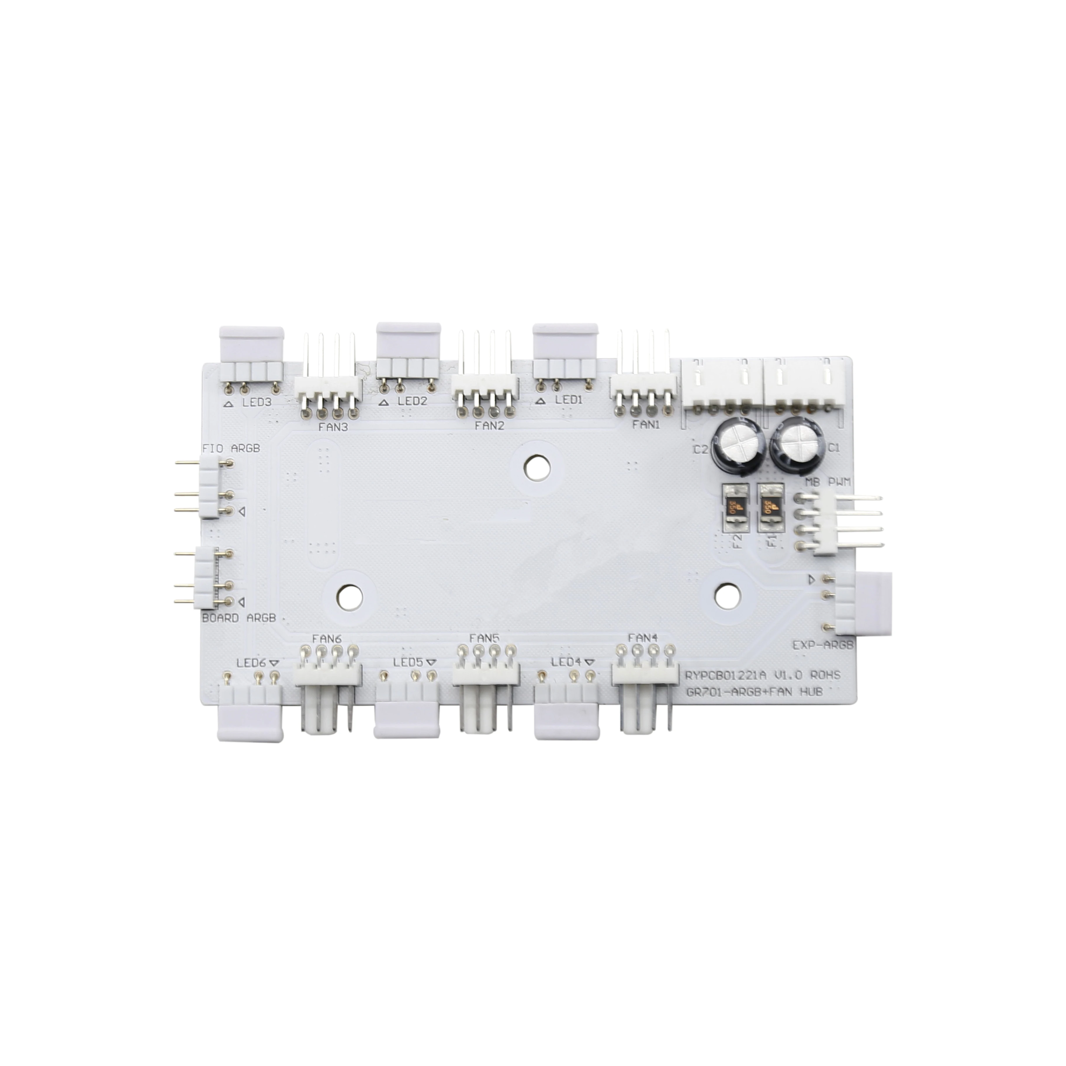 2-in-1 PWM&ARGB Fan Hub SATA Powered Splitter 4Pin Fan 5V 3Pin Addressable RGB Extension Board For Custom Gaming PC Case Cooling