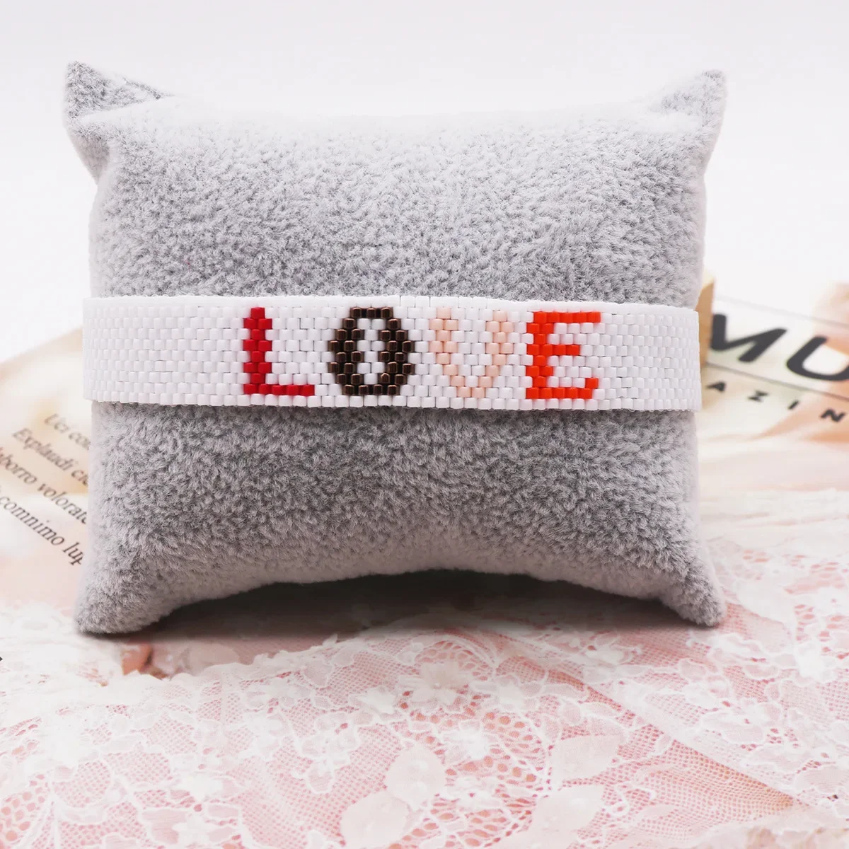 ZGMXR Rice bead bracelet Originality Hand knitting Bohemia LOVE Design Adjustable Fashion Simple Beaded bracelet