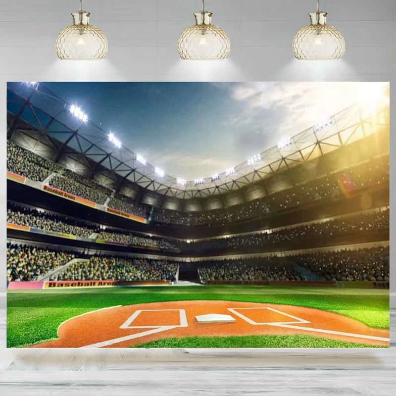 Baseball Backdrop Baseball Field Stadium Photography Baby Shower Birthday Party Decoration Sport Games Photo Background Props