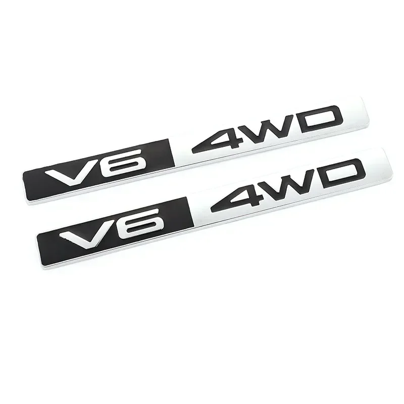 

3D Metal V6 4WD Car Sticker Racing Trunk Emblem Badge Decals for Toyota V6 HIGHLANDER COROLLA RAV4 Camry CROWN PRIUS REIZ VIOS