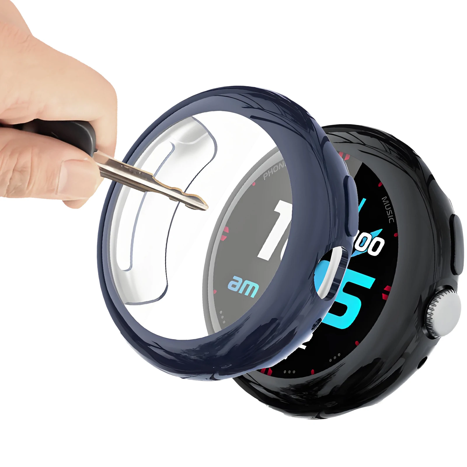 Étui de protection d'écran pour Google Pixel Watch 4, 41mm / 45mm, couverture faciale en TPU souple, accessoires de protection complets