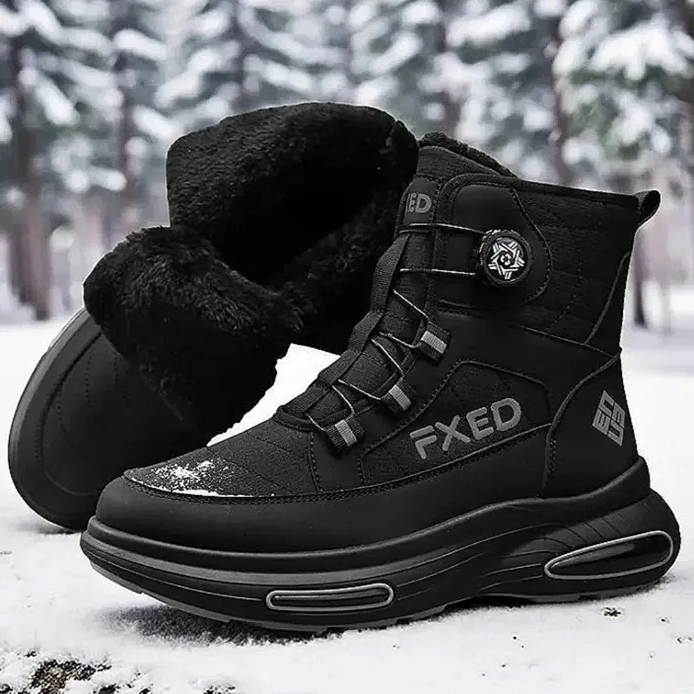 2026 جودة عالية حذاء الثلج عالي الرقبة دافئ أحذية الشتاء الجديدة الدانتيل متابعة مريحة حذاء من الجلد في الهواء الطلق مقاوم للماء أحذية التنزه
