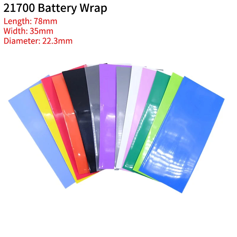 20/100/300pcs 18650/21700/26650 Lipo Battery Wrap PVC Heat Shrink Tube Precut Insulated Film Protection Cover Case Pack Sleeving