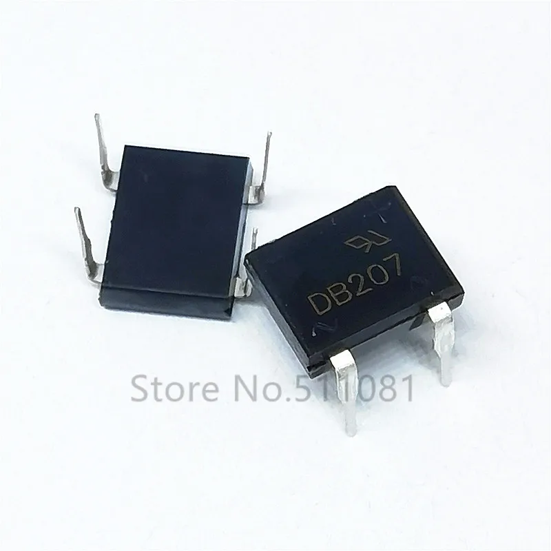 100PCS DB207 DIP-4 2A 1000V DB207S  SMD DB104 DB107 DB107S