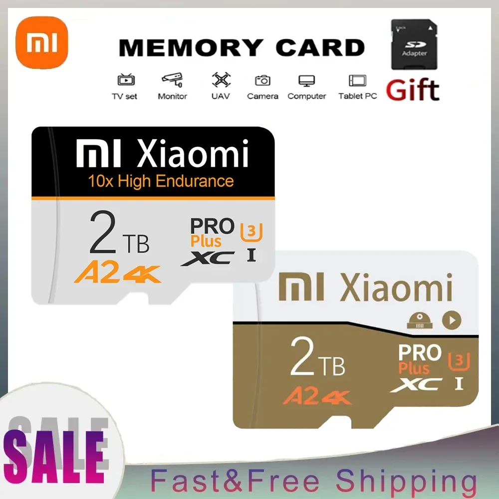 XIAOMI Original Memory Card 2TB Pro Plus High Speed Flash Micro TF Cards A2 U3 4K Expanded Data Storage 1TB 512GB 32GB for Phone