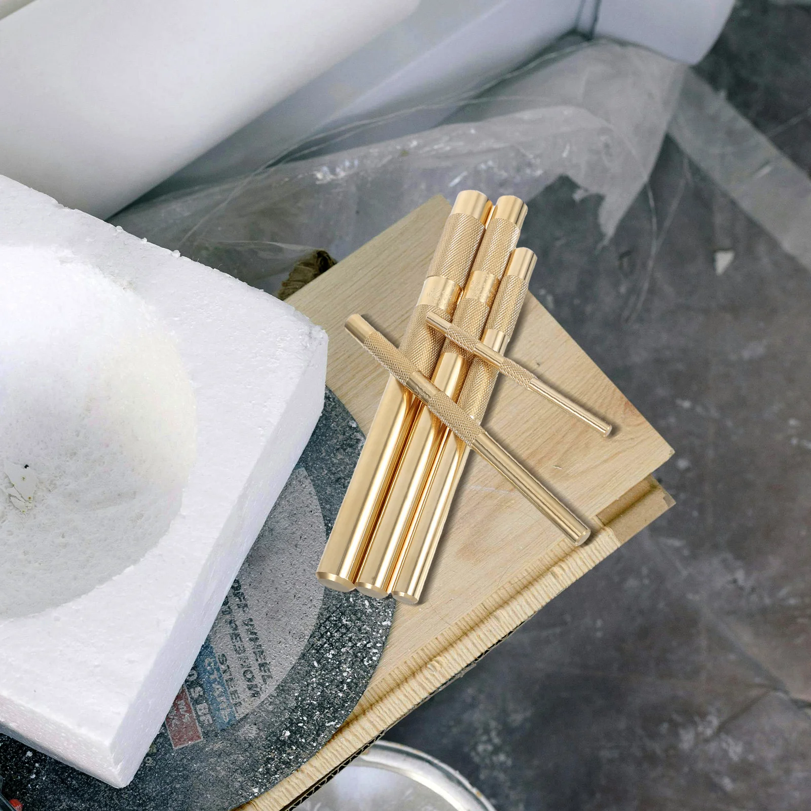 

1Set Brass Punch Tool Set Multiple Sizes Durable for Automotive Metal Pin Punch Rotary Tool Bits Brass Grommets