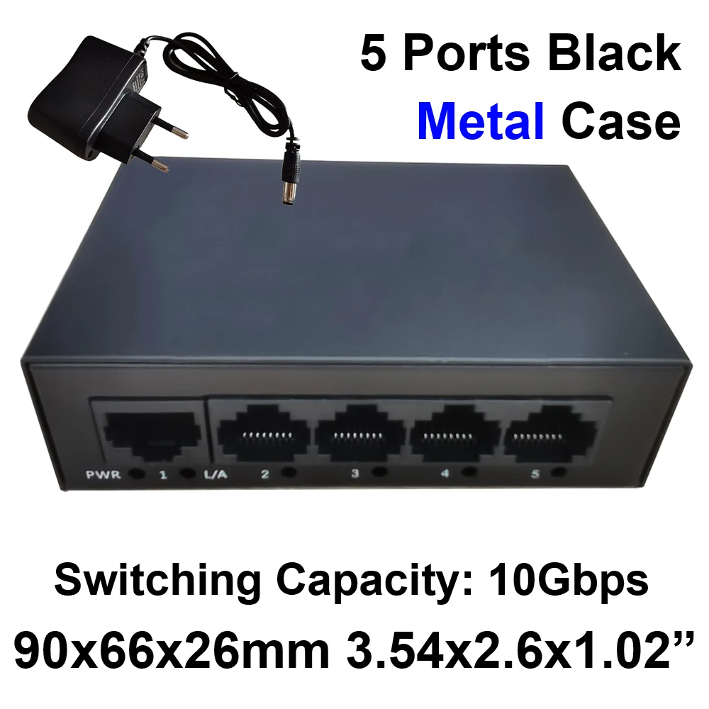 1000Mbps Gigabit Network Switch 5/8 Ports RJ45 Mini Ethernet Hub Smart Stable Internet Switcher Adapter for PC Computer Laptop